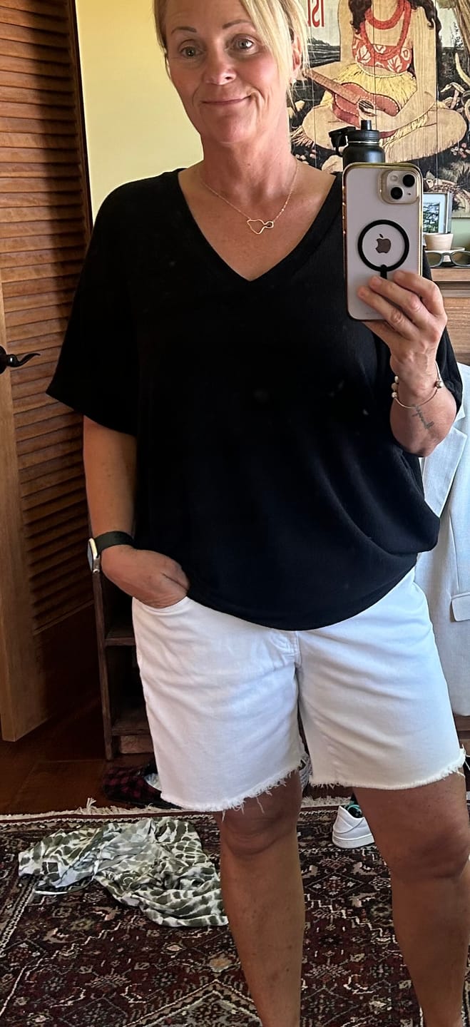Customer photo review of Jolie Slouchy Dolman Tee (Black)