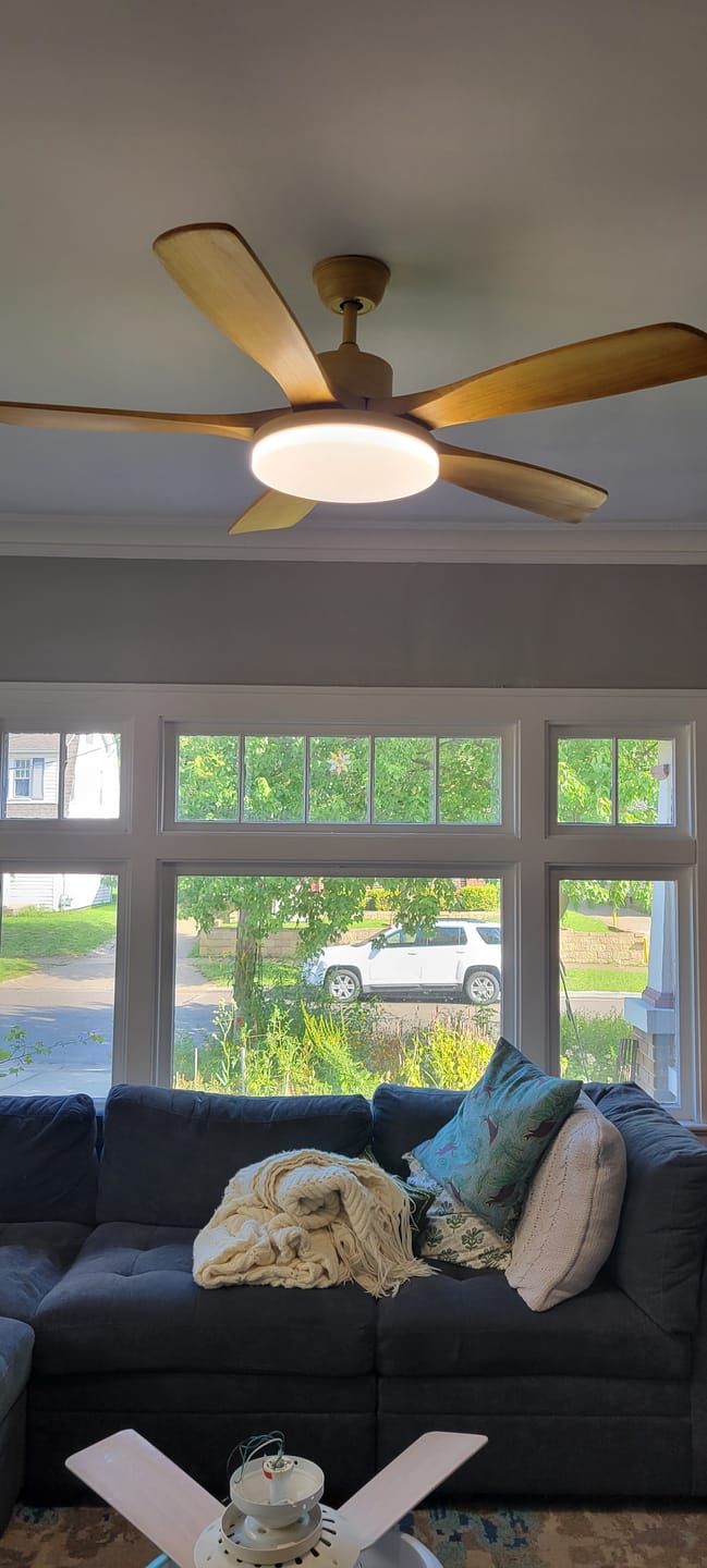 Customer photo review of WOMO Scandi Reversible Ceiling Fan with Light-WM5002