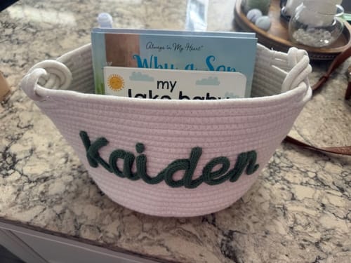Customer photo review of Baby Knits™ Personalized Knitted Basket