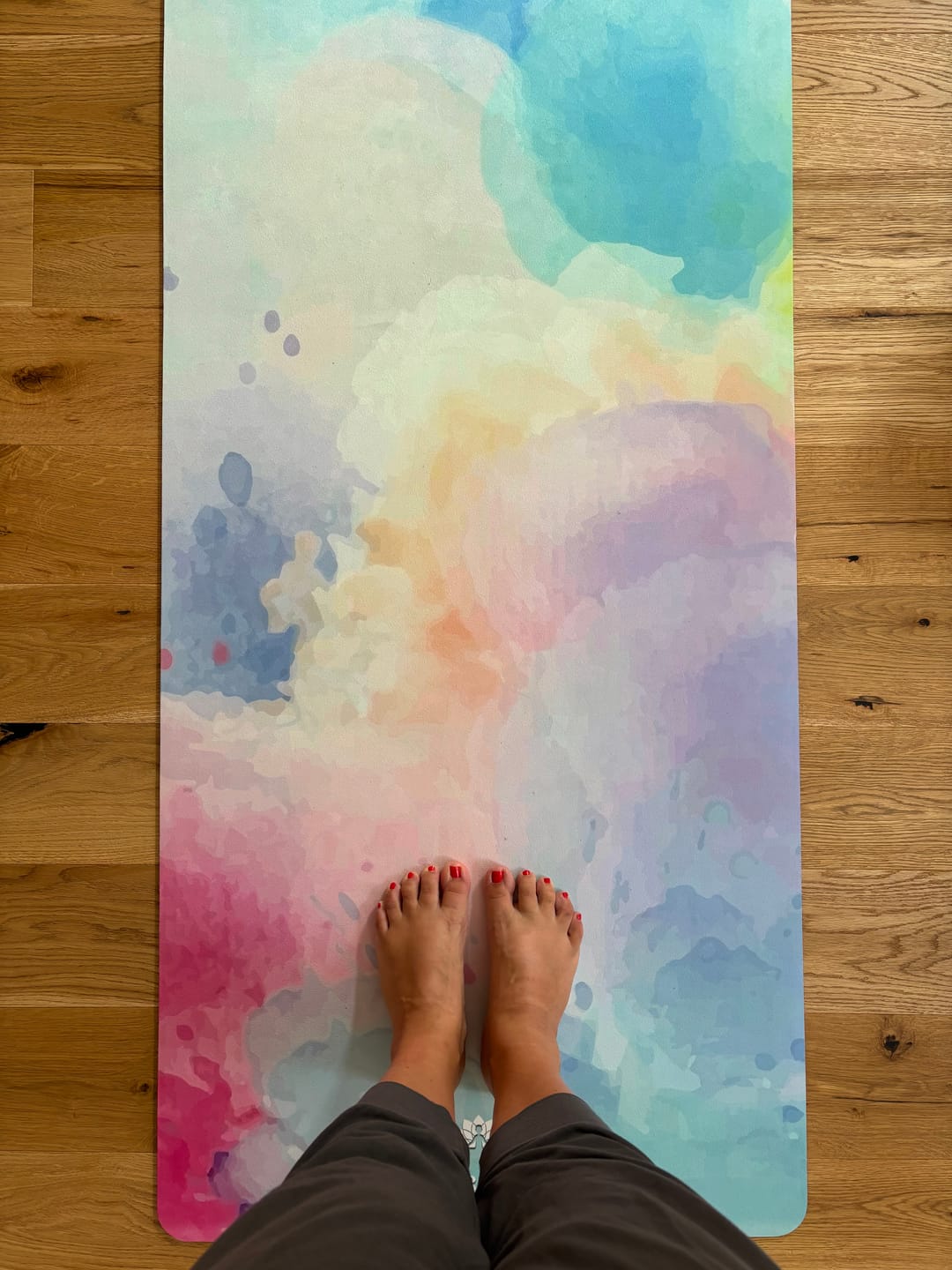 Customer photo review of Yogamatte "Colorful Clouds" inkl. Tragegurt