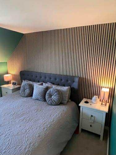 Customer photo review of Natural Oak Wall Panel | Luxury 3-Sided Wood Veneer