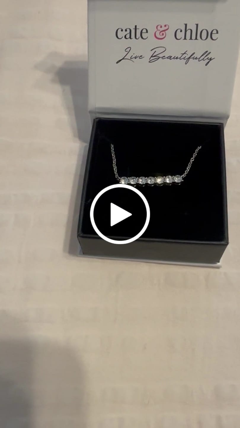 Customer video review of Lynn 18k White Gold Plated Necklace with Swarovski Crystals