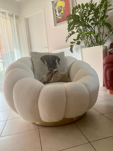 Customer photo review of Fauteuil pivotant piètement couleur or - BLUM