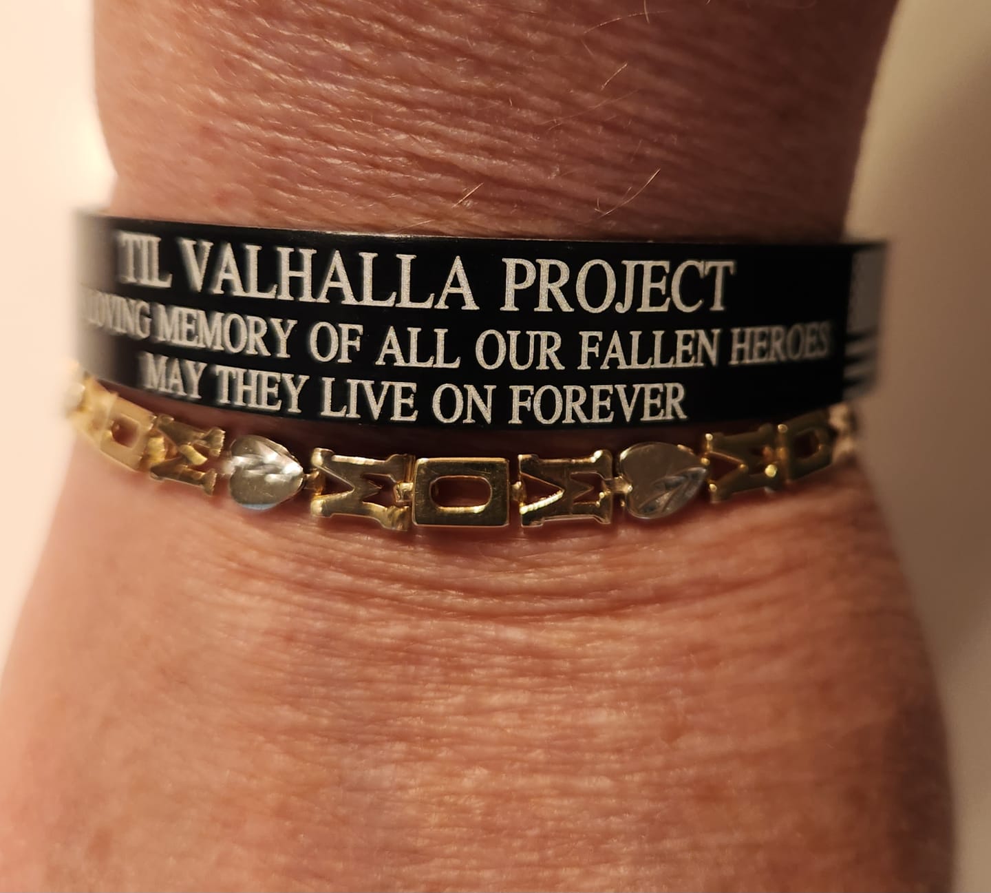 Customer photo review of Honor Our Fallen Heroes Memorial Bracelet