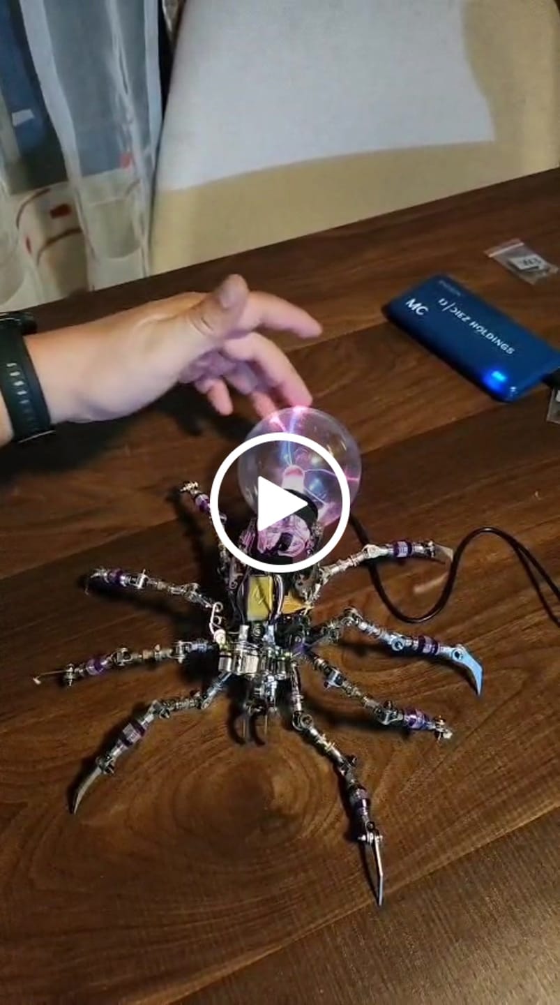 Customer video review of Cyberpunk Plasma Ball Spider