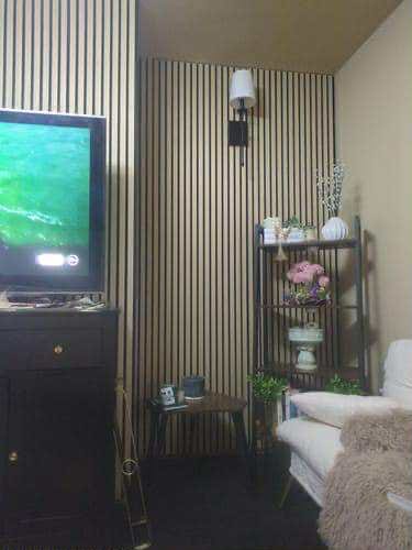 Customer photo review of Natural Oak Wall Panel | Luxury 3-Sided Wood Veneer