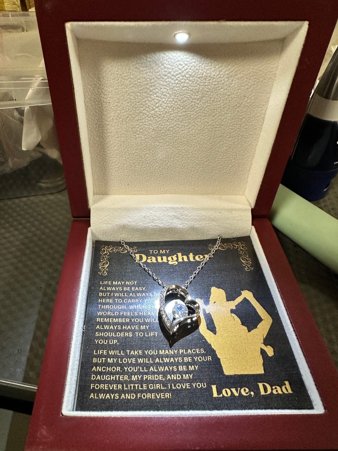 Customer photo review of Gift for Daughter / From Dad - Heart Necklace SS#0693