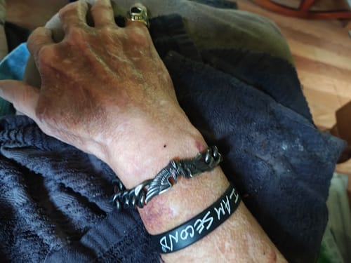 Customer photo review of Death From Above Bracelet: Helps Pair Veterans With A Service Dog or Shelter Dog