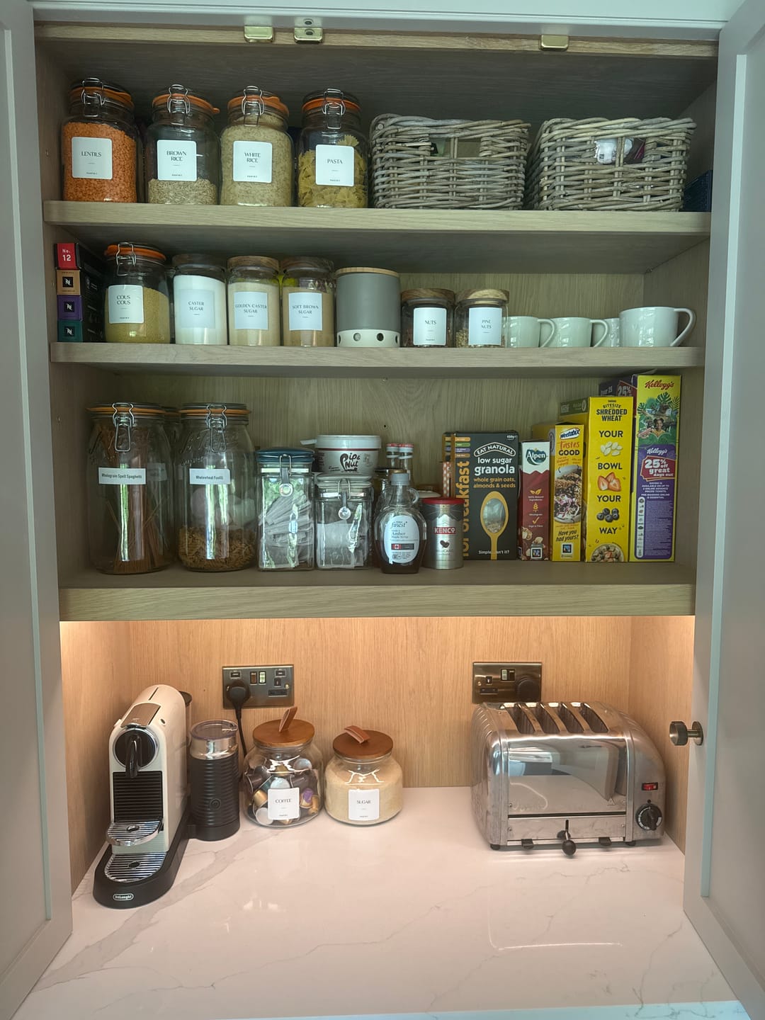 Customer photo review of Glass Acacia Pantry Jars