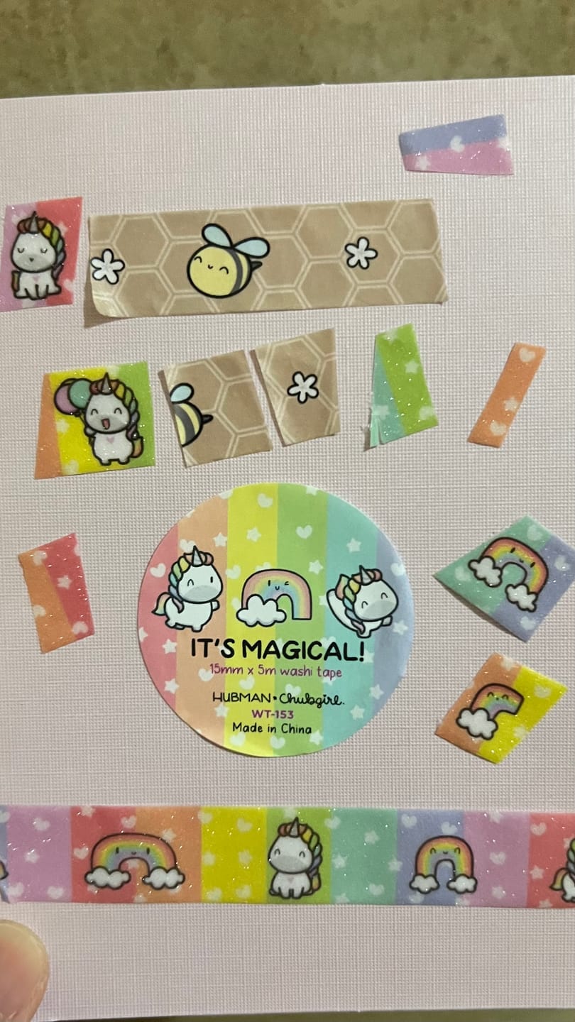 Customer photo review of Rainbow Unicorns Washi Tape (Set of 2)