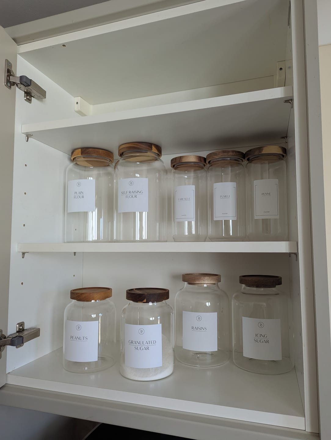 Customer photo review of Glass Kitchen Pantry Storage Sets With Waterproof Labels