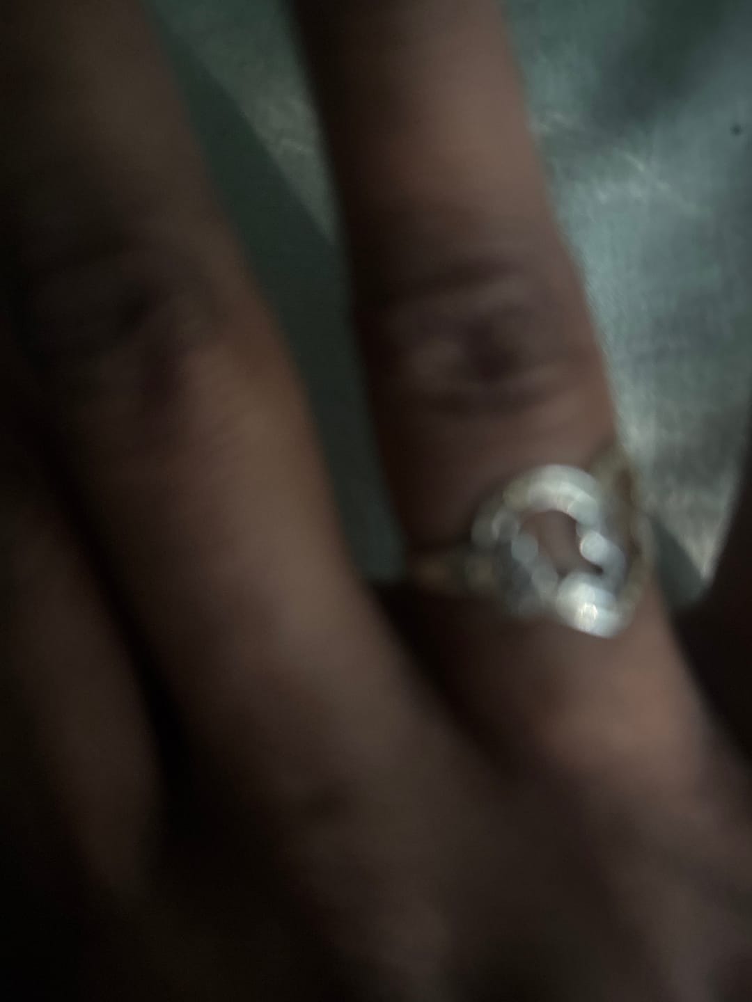 Customer photo review of Heart Initial Ring