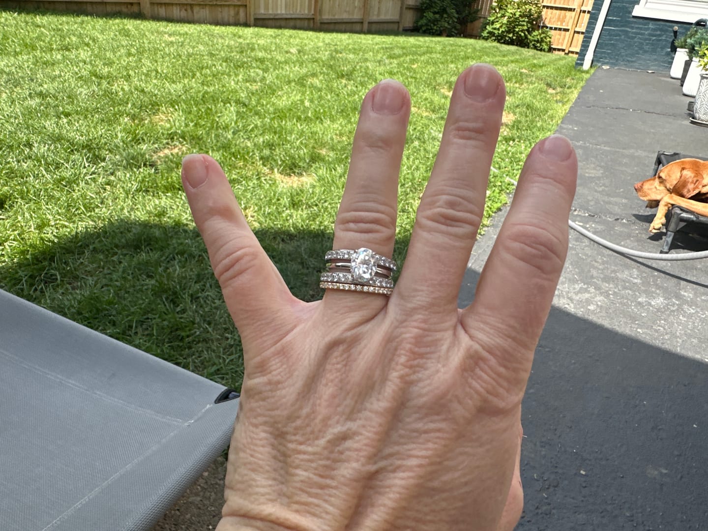 Customer photo review of 2.25ct Moissanite Oval Solitaire Ring