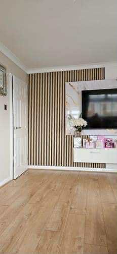 Customer photo review of Natural Oak Wall Panel | Luxury 3-Sided Wood Veneer