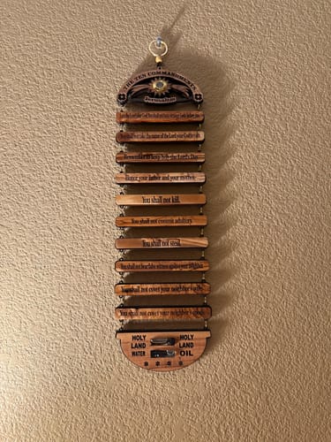 Customer photo review of NEW* Ten Commandments from the Holy Land Wall Hanging