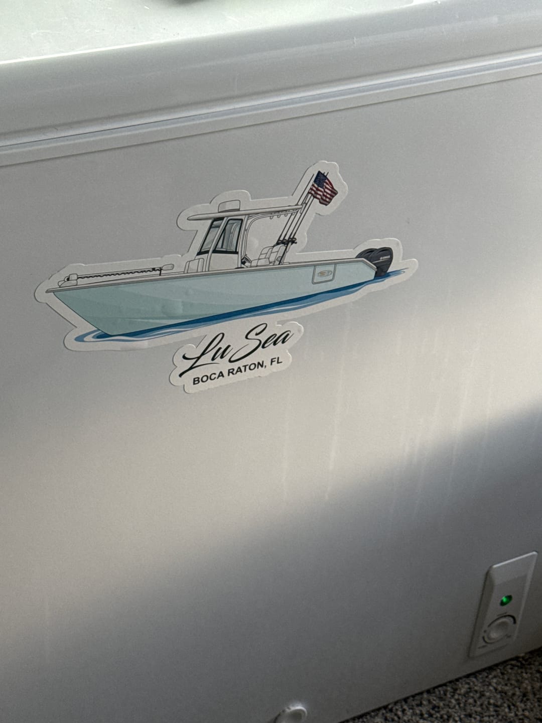 Customer photo review of Custom Kiss-Cut Boat Stickers