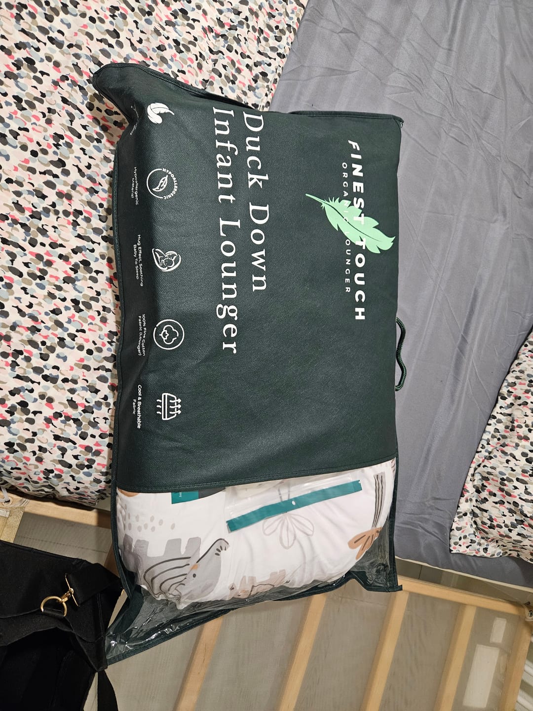 Customer photo review of Organic Duck-Down Feather Infant Lounger | Co-Sleeping, Lounging, Play-Time