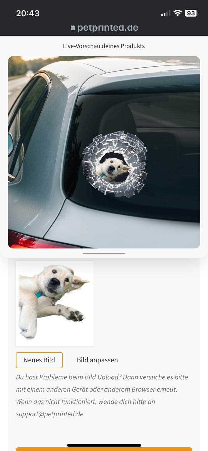Customer photo review of Spähendes Foto Glas - Individueller Autoaufkleber