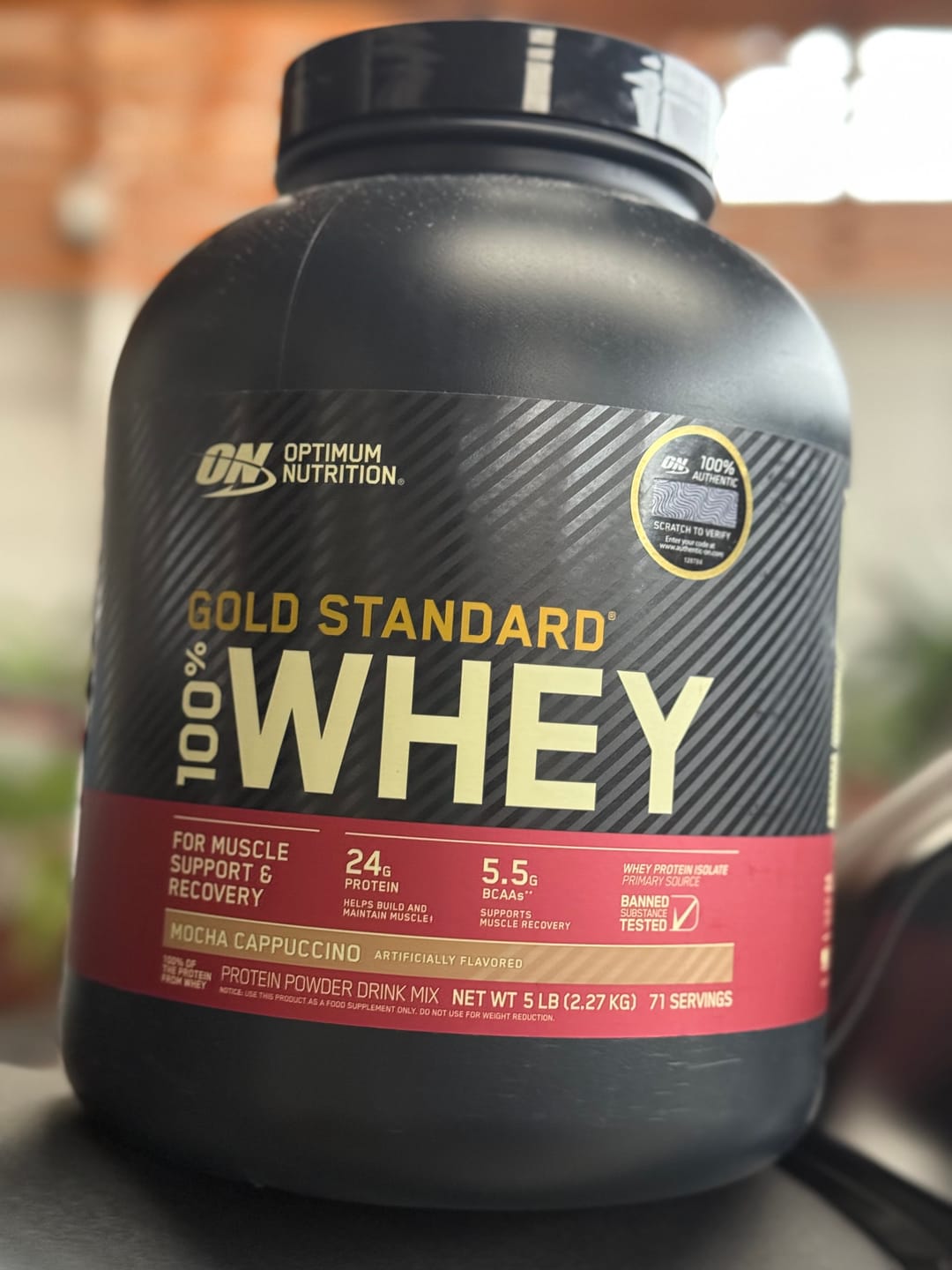 Customer photo review of Optimum Nutrition Gold Standard 100% Whey Proteina 5 Lb