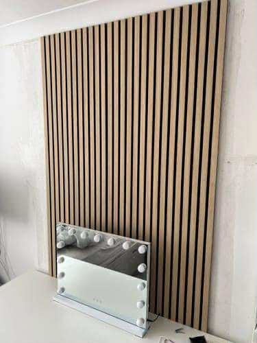 Customer photo review of Natural Oak Wall Panel | Luxury 3-Sided Wood Veneer