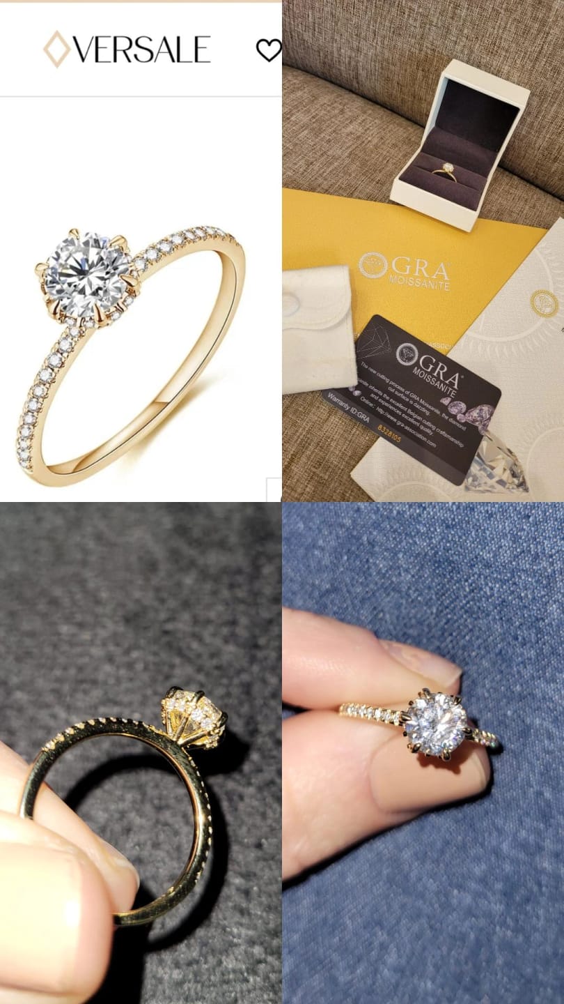 Customer photo review of Anel Solitário Noivado