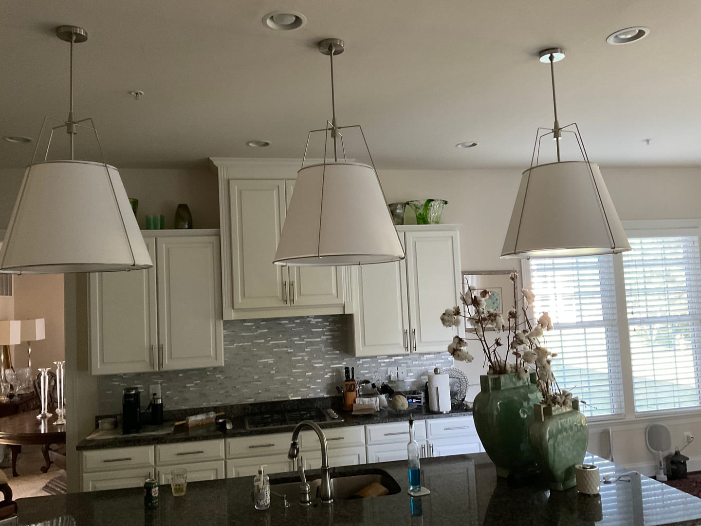 Customer photo review of Modern Fabric Conical Drum Cage Pendant Light