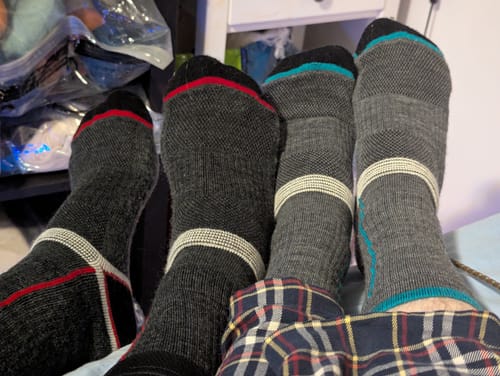 Customer photo review of 2 PAIR - J.B. Field's Hiking "Mesh Air GT" 75% Merino Wool Sock (Slightly Imperfect)