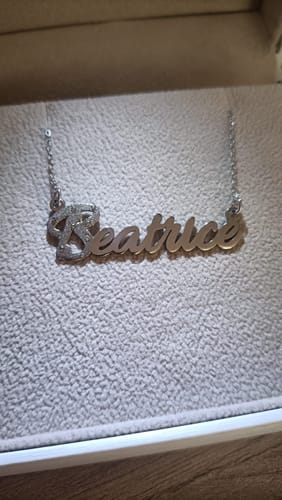 Customer photo review of Collana Nome Prima Lettera Zirconata
