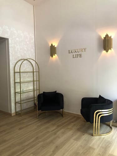 Customer photo review of Ψηλό Μοντέρνο Ράφι Βιβλιοθήκη Χρυσή Μεταλλική για Σαλόνι Υπνοδωμάτιο Μπάνιο LG-T050A01