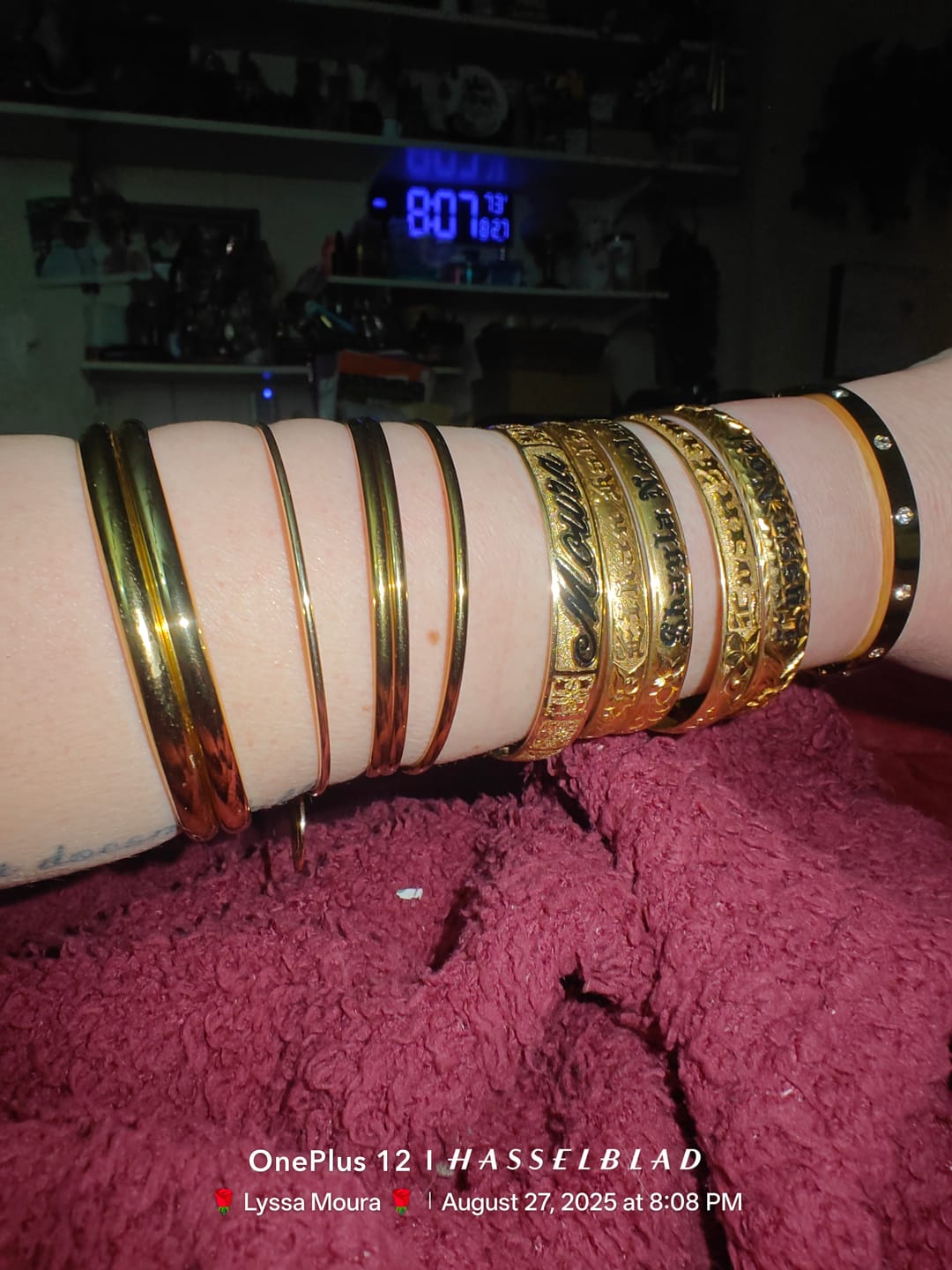 Customer photo review of Classic Chunky Gold Bangle