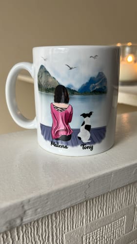 Customer photo review of Girl & Dogs - Life is better with a dog Personalised Mug