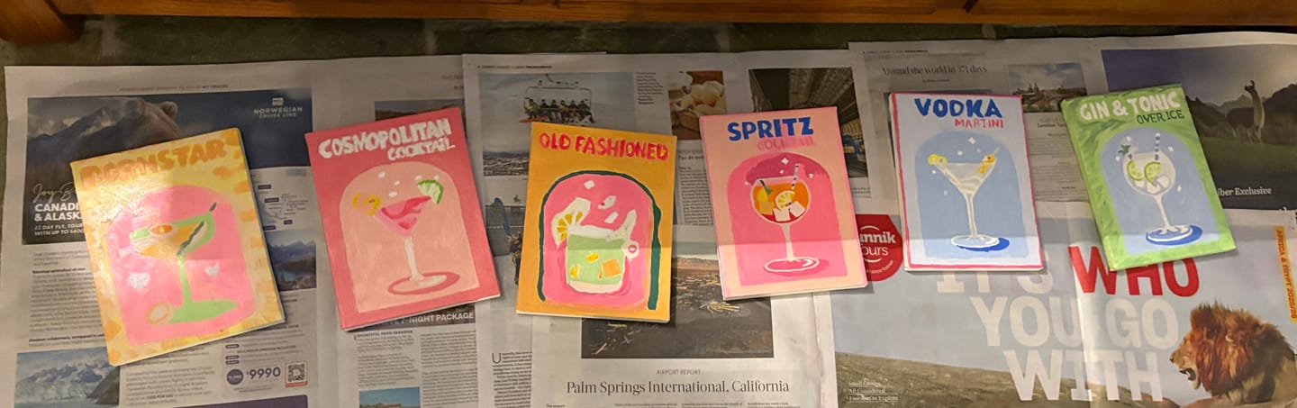 Customer photo review of 6 Mini Paintings - Colorful Cocktail Set