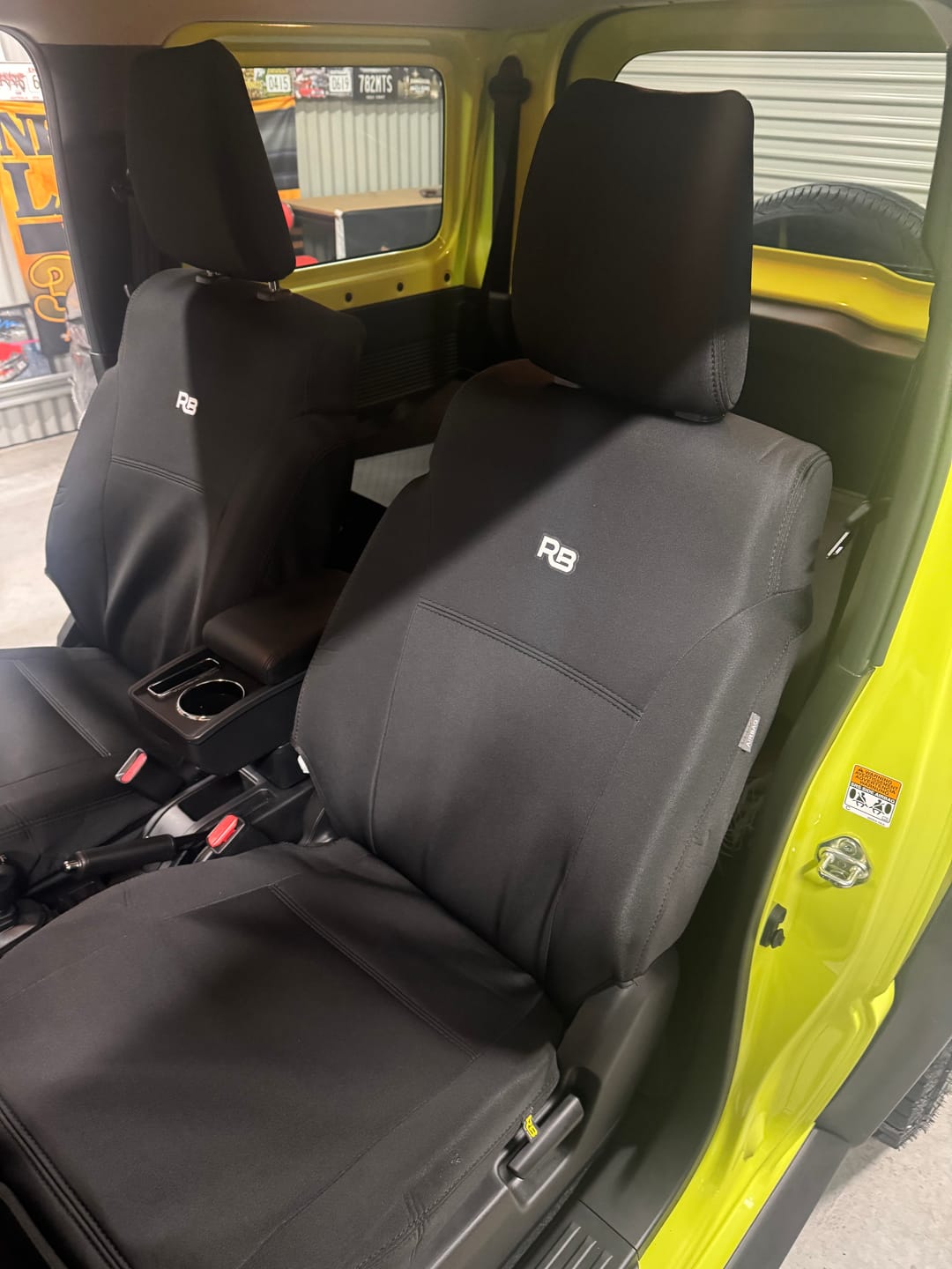 Customer photo review of Suzuki Jimny - 4th Gen GJ - GP4 Neoprene 2x Front Seat Covers (In Stock)