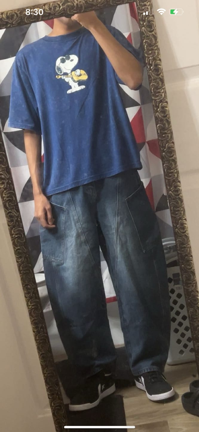 Customer photo review of Aelfric Eden  Baggy Barrel Big Pocket Jeans