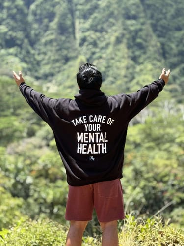 Customer photo review of Take Care Of Your Mental Health Hoodie - Black