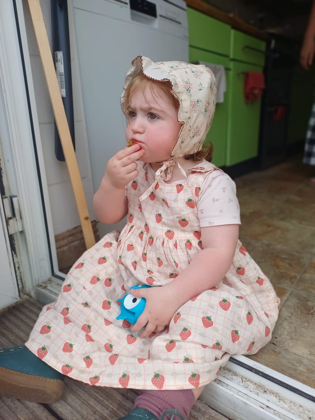 Customer photo review of Strawberry Days Reversible Pinny Dress