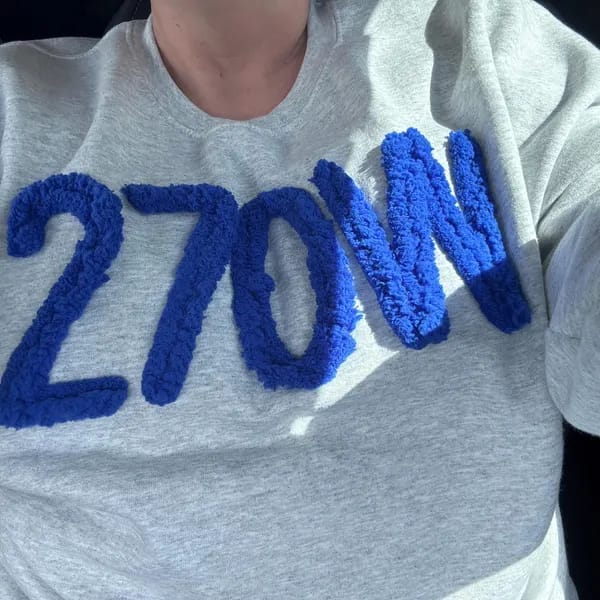 Customer photo review of Custom College Chenille Team Name Embroidered Sweatshirt