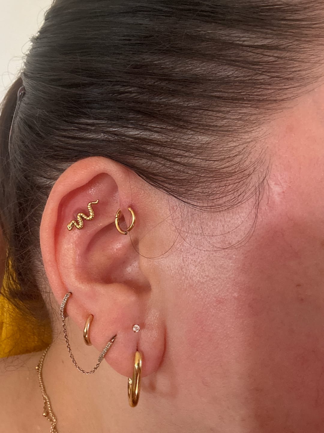 Customer photo review of Cartilage Hoop (16g)