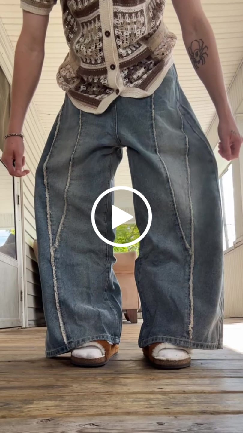 Customer video review of Aelfric Eden Baggy Fringe Jeans