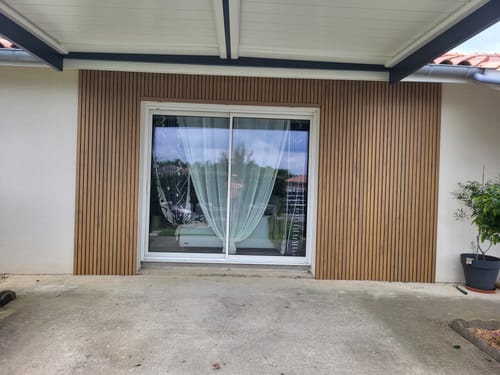 Customer photo review of Panneau Bois Extérieur Bouleau 290CM | Façade | Jardin | Texture 3D