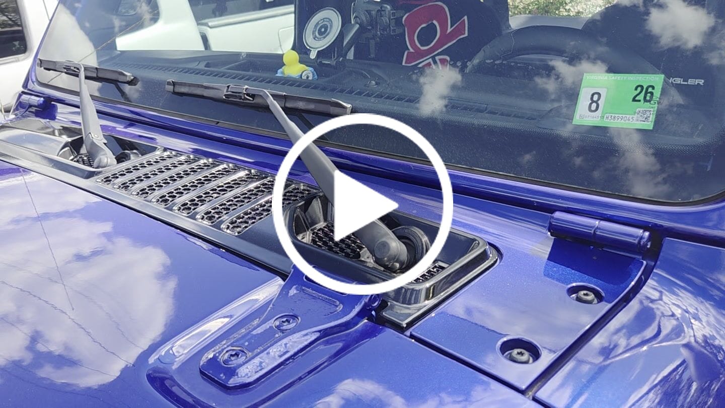 Customer video review of OEM Cowl Wiper Panel Color Matched  JL JT 2018+  (14+Lead Time)