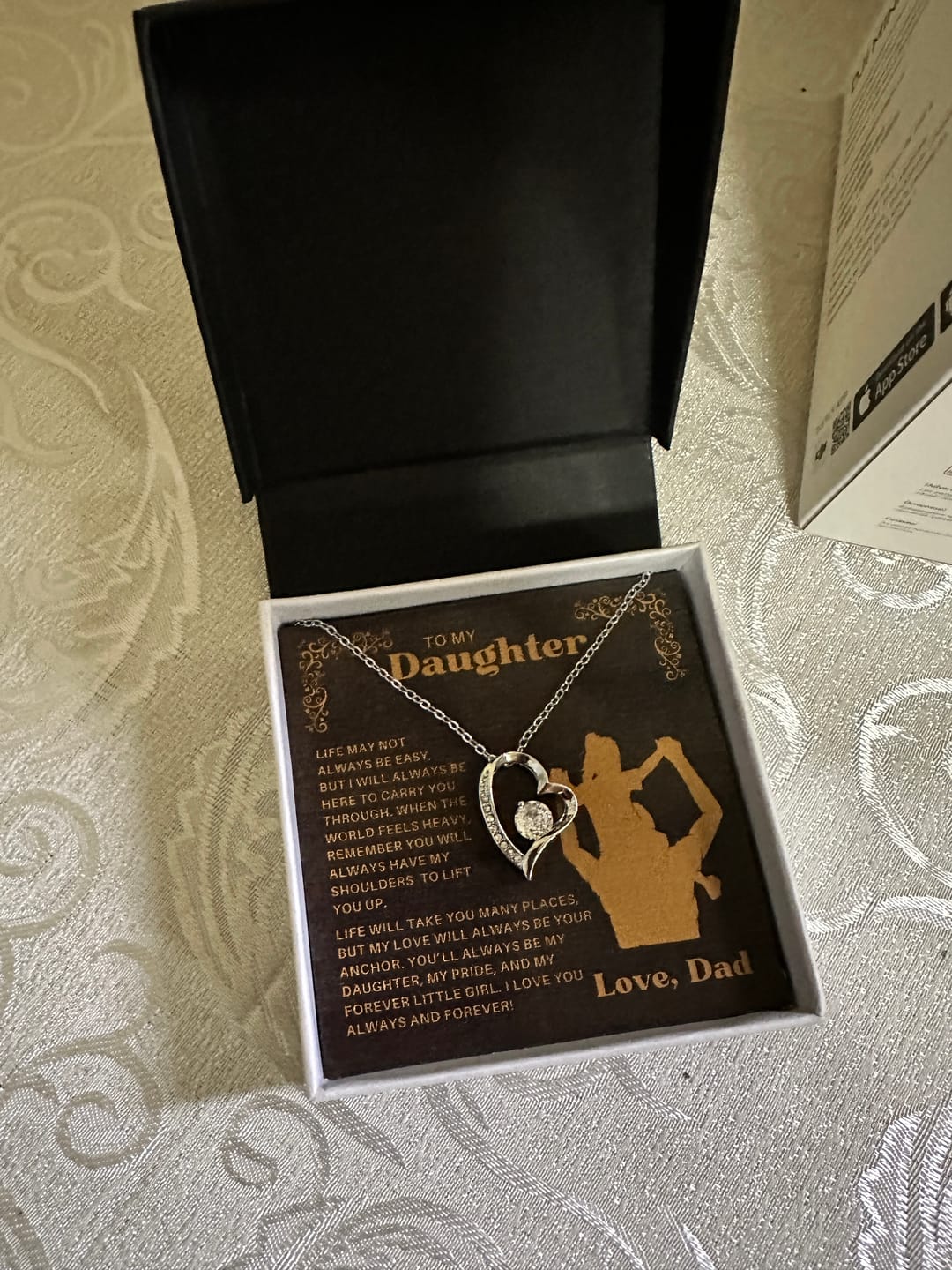 Customer photo review of Gift for Daughter / From Dad - Heart Necklace SS#0693