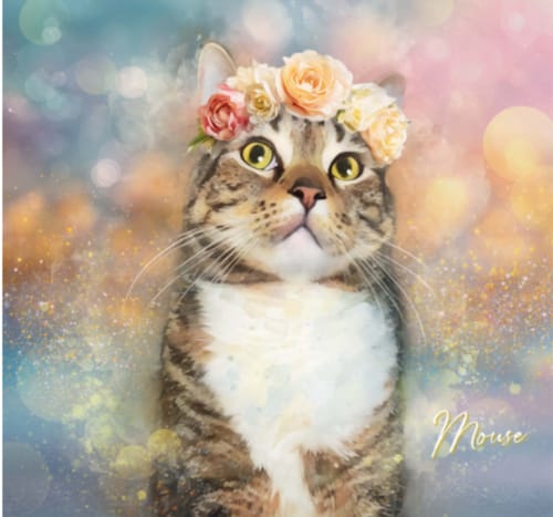 Customer photo review of Custom Pet Portrait - The Floral