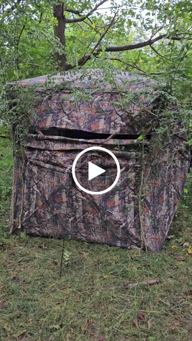 Customer video review of VisX/VisMax See Through Hunting Blind and 360° Swivel Adjustable Height Hunting Chair Bundle