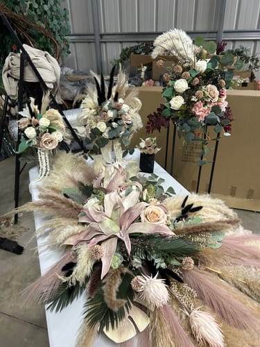 Customer photo review of Clearance 26" Faux Kiku Flower Stems Pom Pom Balls for Aesthetic Room Decor Floral Arrangements Centerpiece Wholesale
