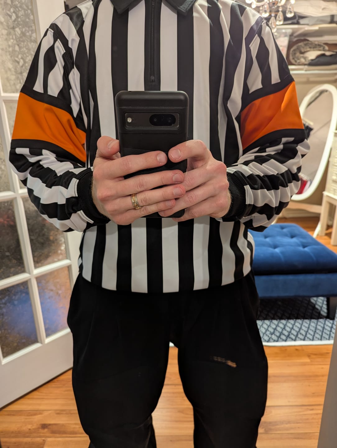 Customer photo review of ZR-PRO HOCKEY REFEREE JERSEY W/ SEWN-IN ARM BANDS