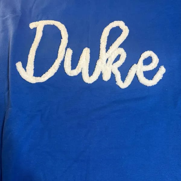 Customer photo review of Custom College Chenille Team Name Embroidered Sweatshirt