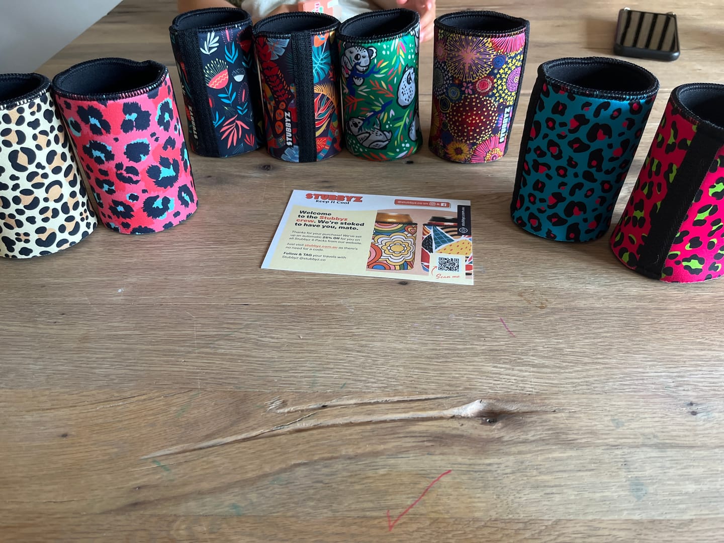 Customer photo review of Stubbyz Home Among the Gum Trees Stubby Cooler 4-Pack