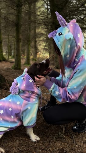 Customer photo review of Halloween Dog Hoodie - Unicorn