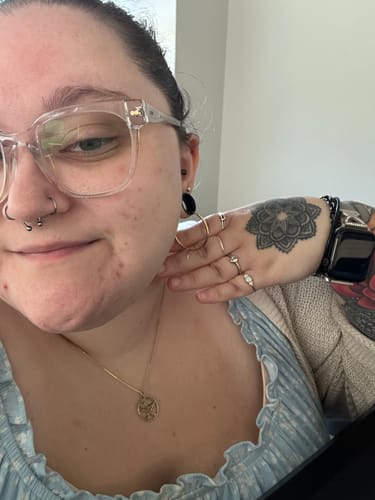 Customer photo review of My Huggies Hoop Earrings